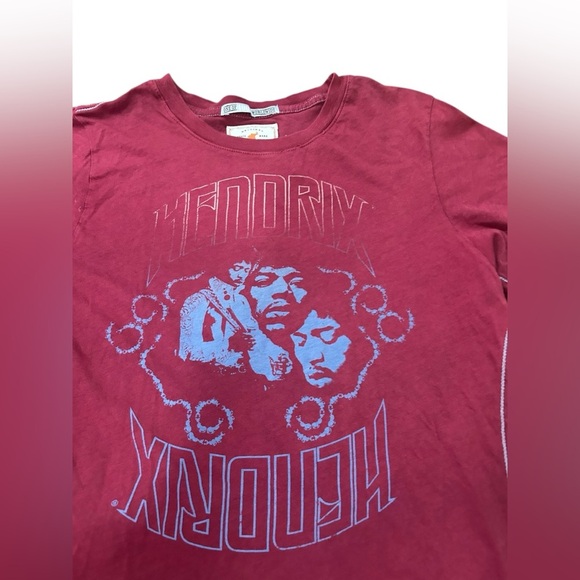 TRUNK maroon Jimi Hendrix graphic band tee size S - Picture 2 of 6